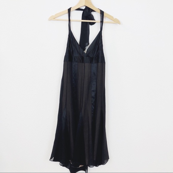 BCBGMAXAZRIA Black Silk Stripe Ribbon Dress Size 4 - Picture 5 of 8